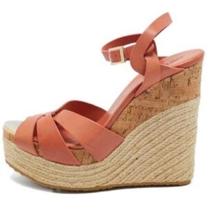 🌟JIMMY CHOO “Peddle” Tan Leather Wedge Sandals, Sz. 41, ☀️ GREAT PRICE!! ☀️